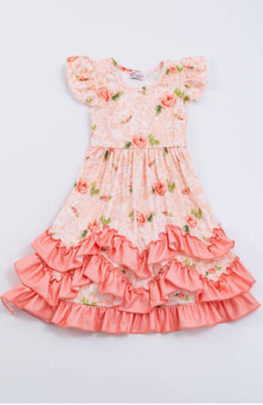 Peach Paisley Maxi Dress