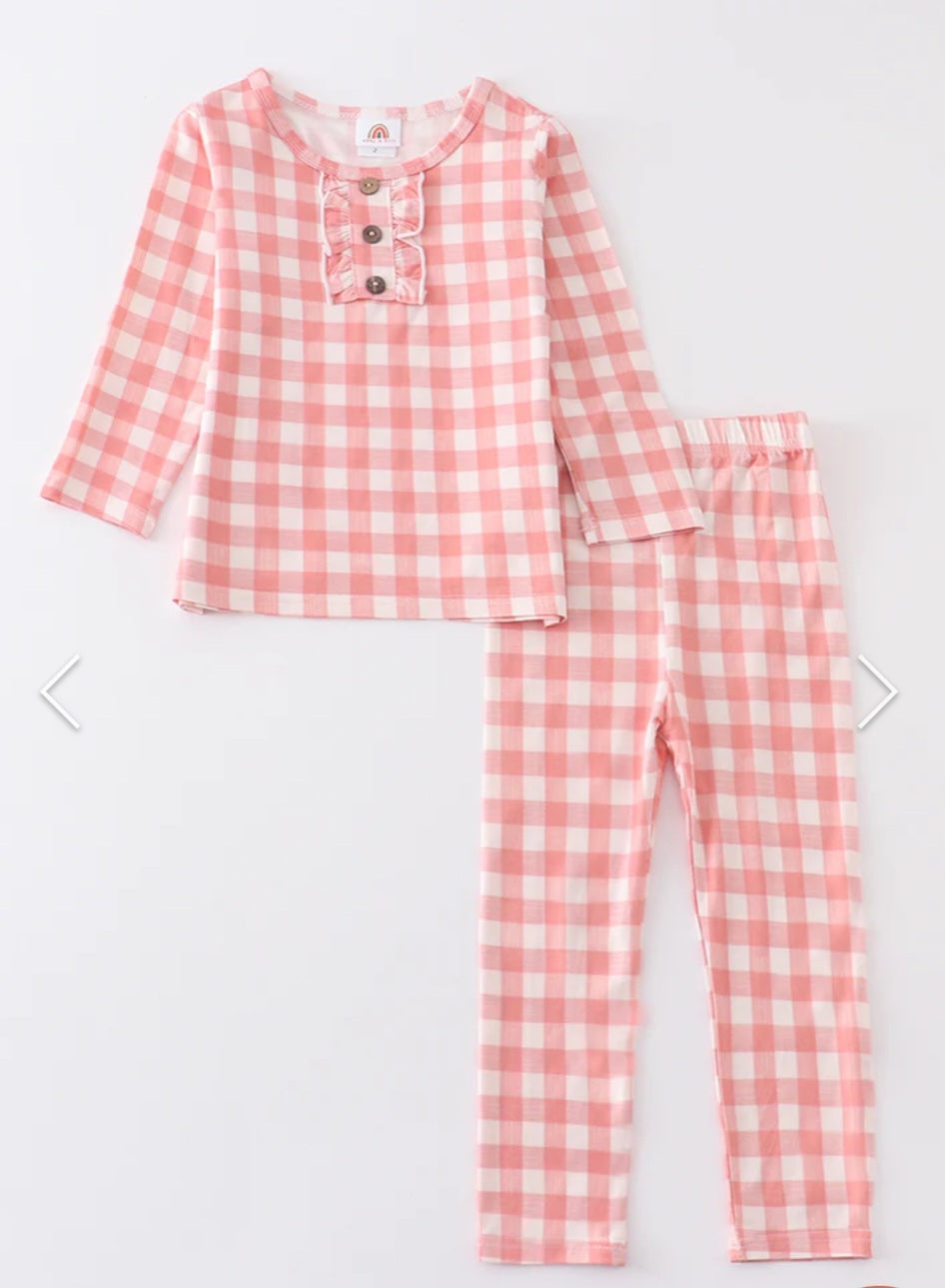 Pink Plaid Bamboo Pajamas