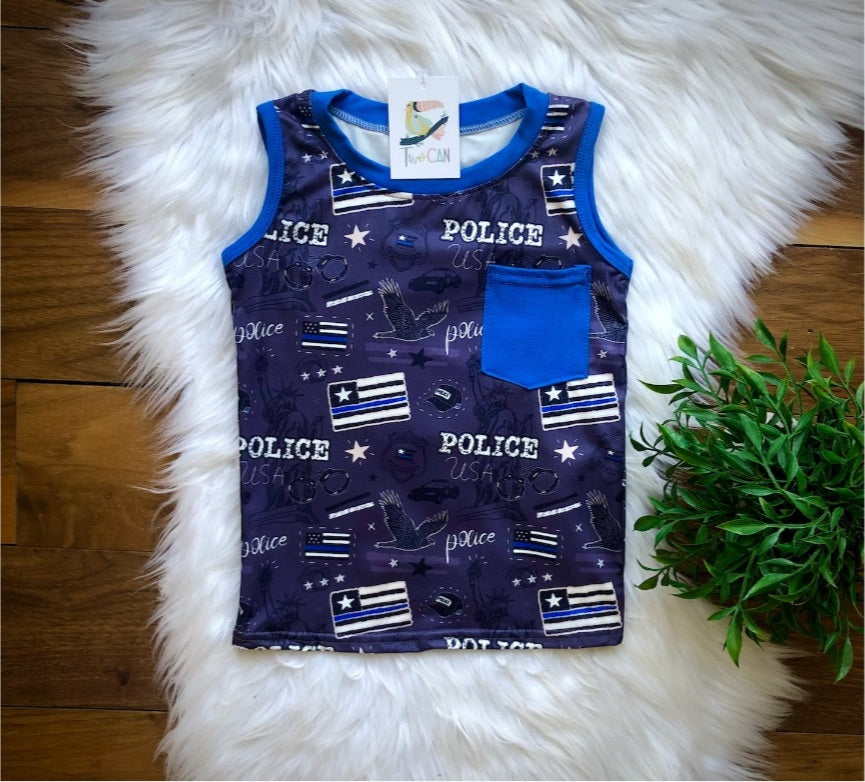 Back The Blue Boy's Tank