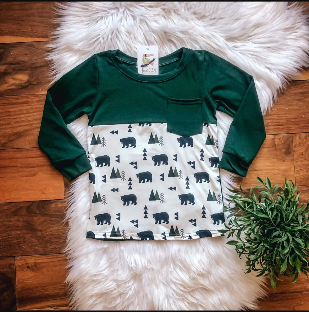 Green Bears Boy's Shirt