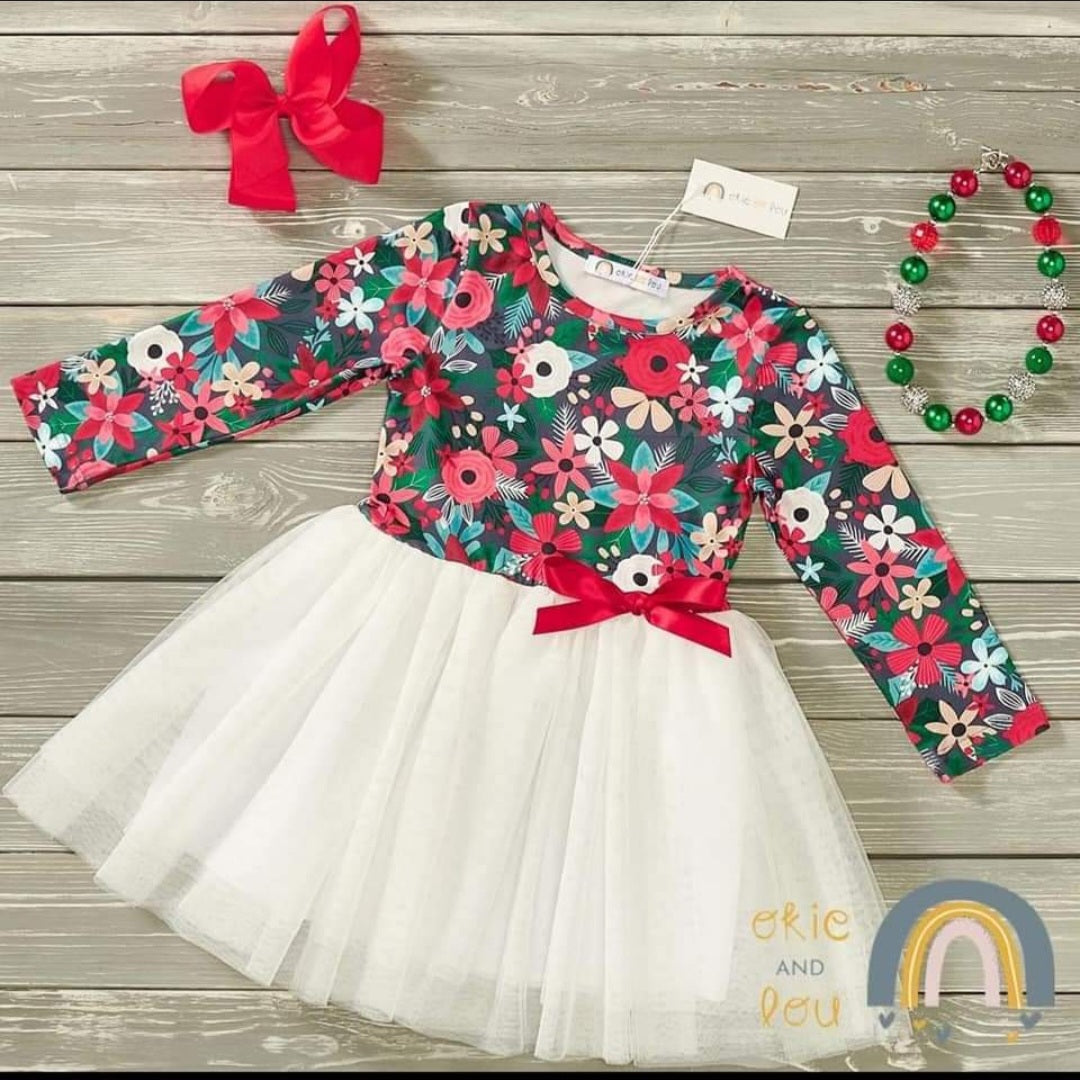 Happy Poinsettia Tulle Dress