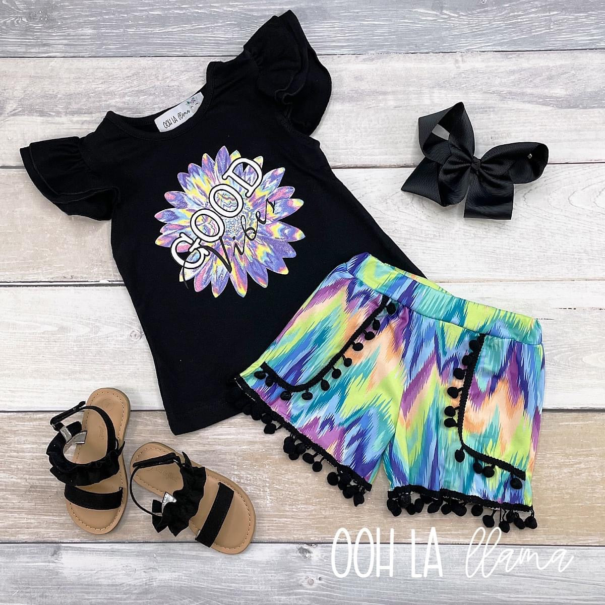 Good Vibes Short Set Tie Dye