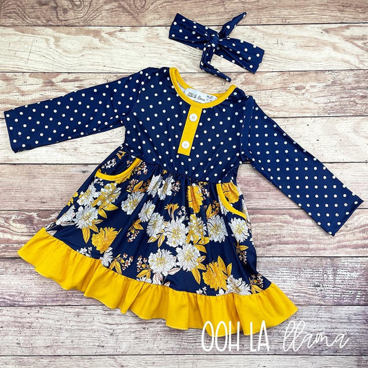 Navy & Gold Dress