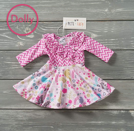 Birdsong Blooms Doll Dress
