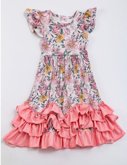 Coral Rose Maxi Dress