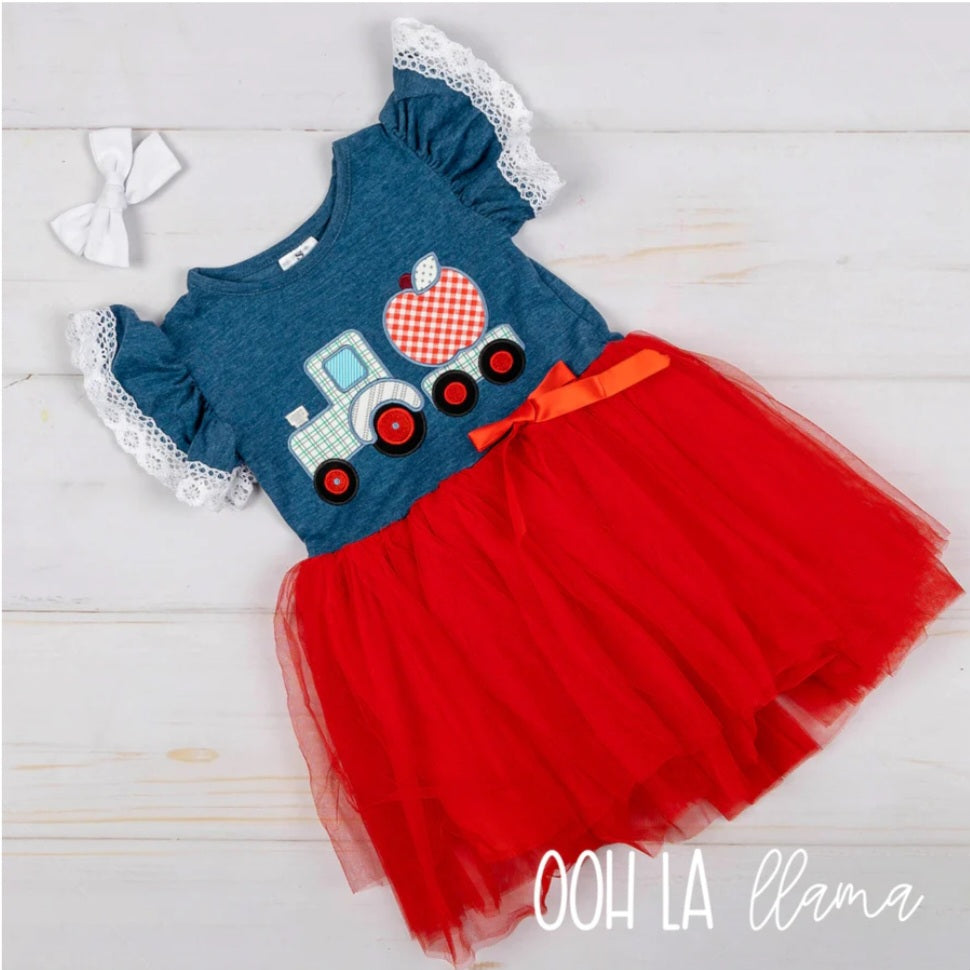Fruit Tractor Tulle Dress
