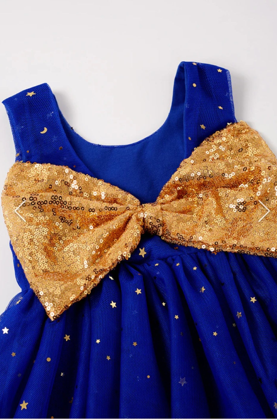 Blue Sequin Bow Dress