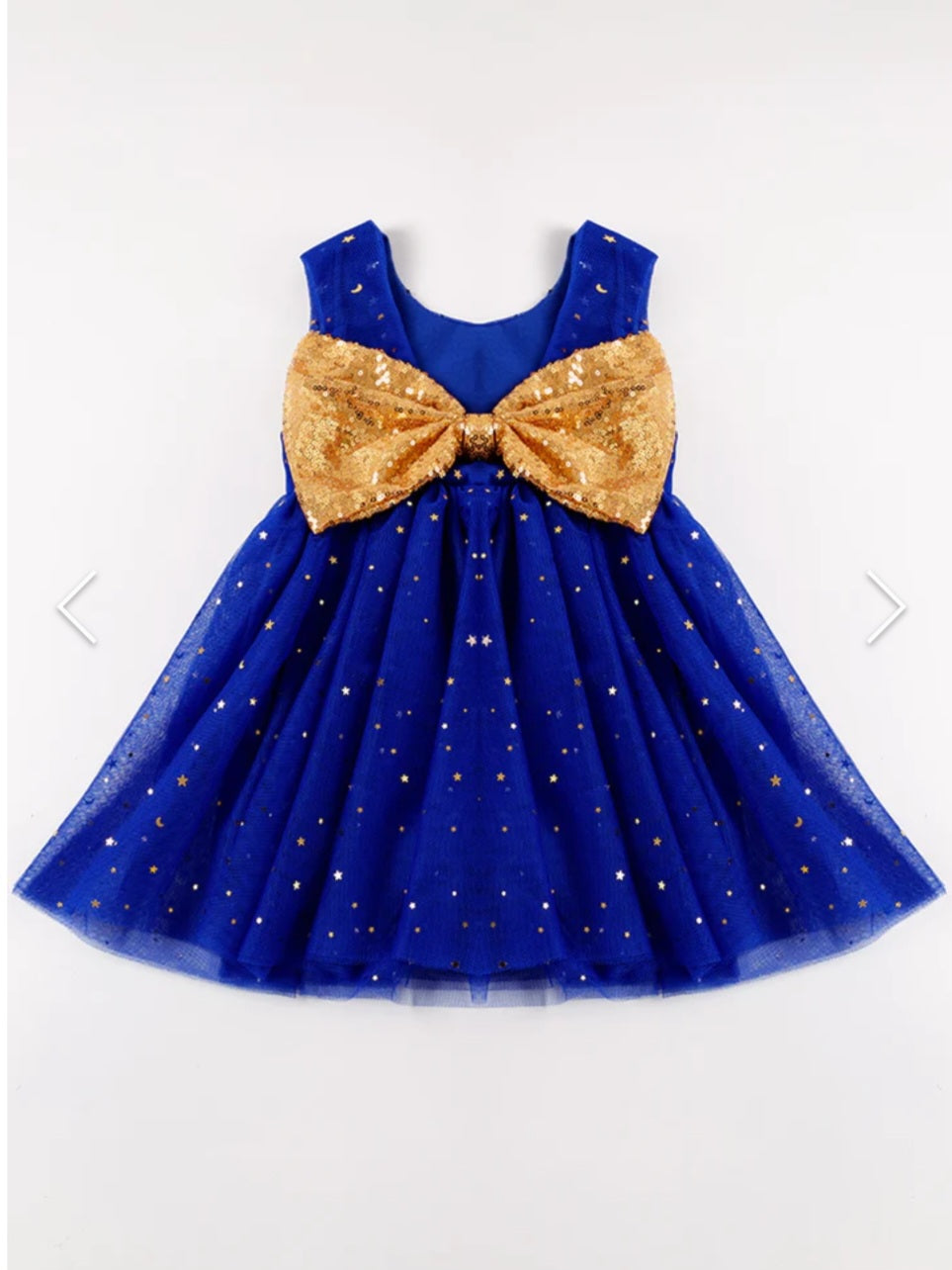 Blue Sequin Bow Dress