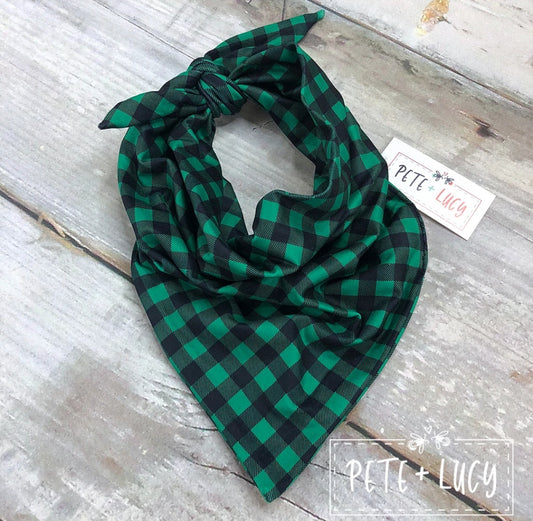 Green Plaid Bandana
