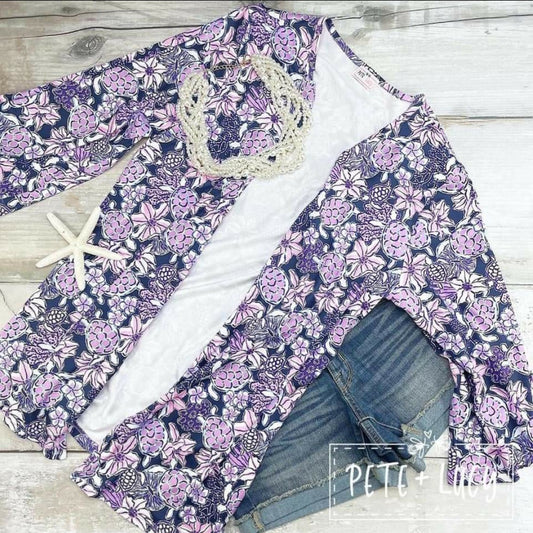 Tropical Turtles Ladies Cardigan