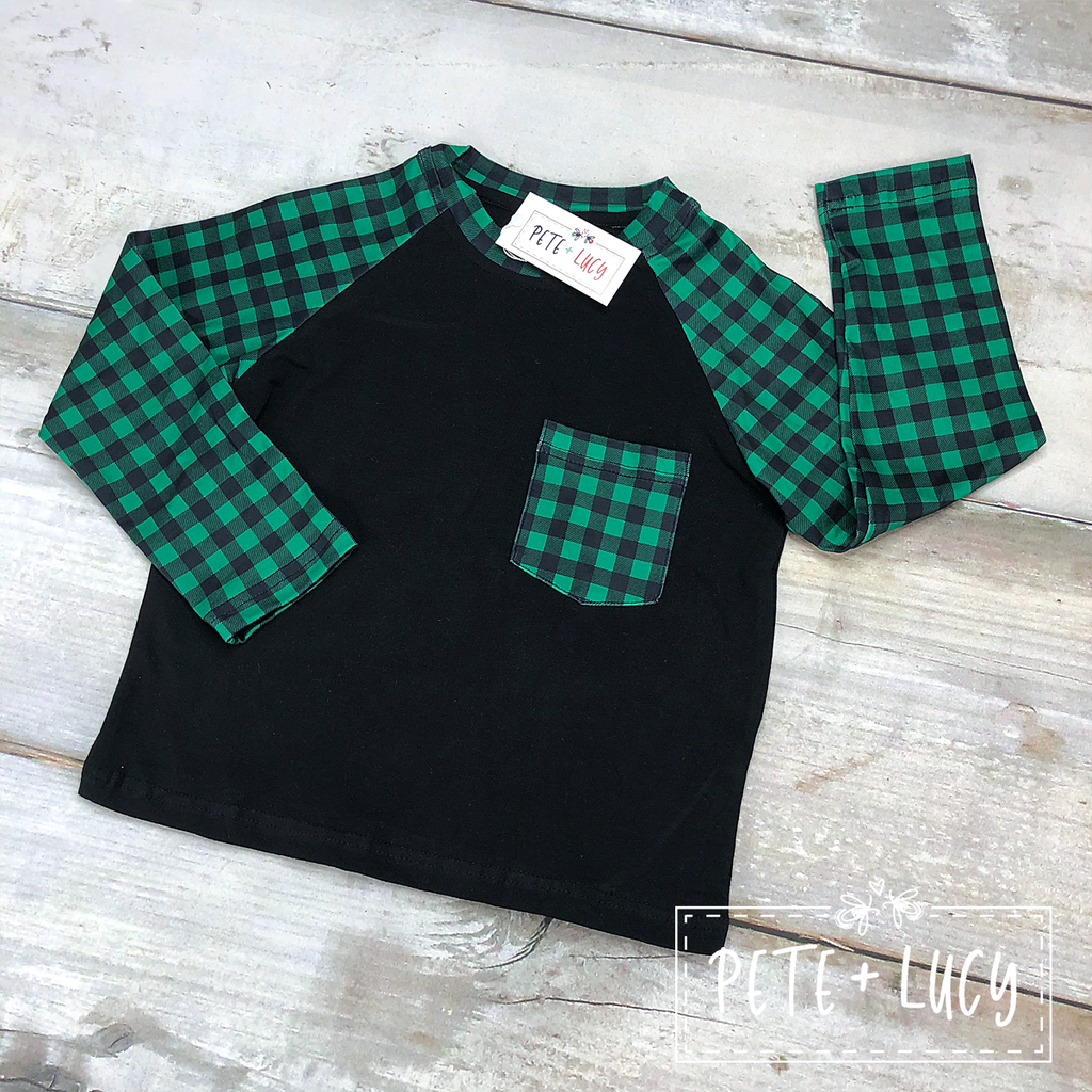Green Plaid Boys Shirt