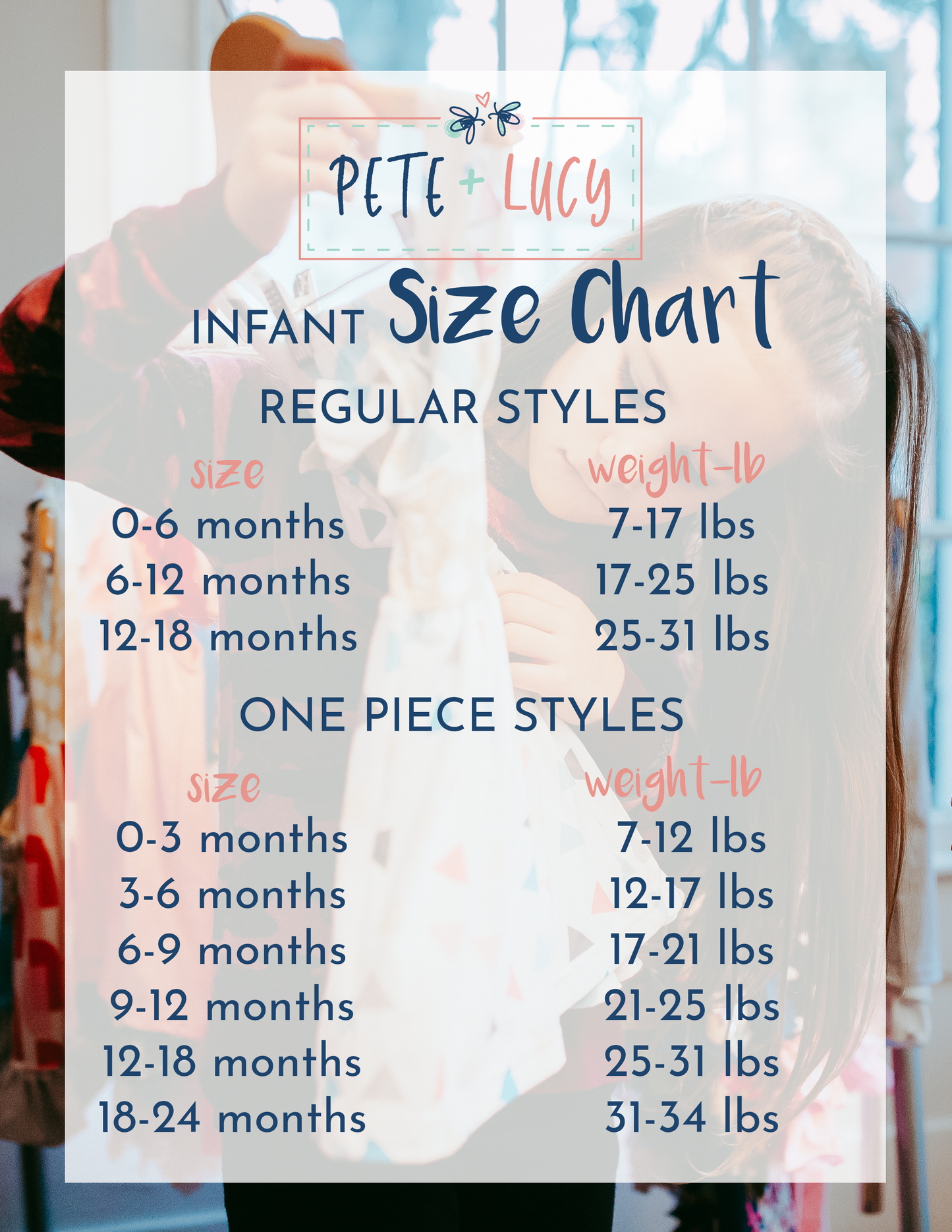 P&L- Infant Size Chart