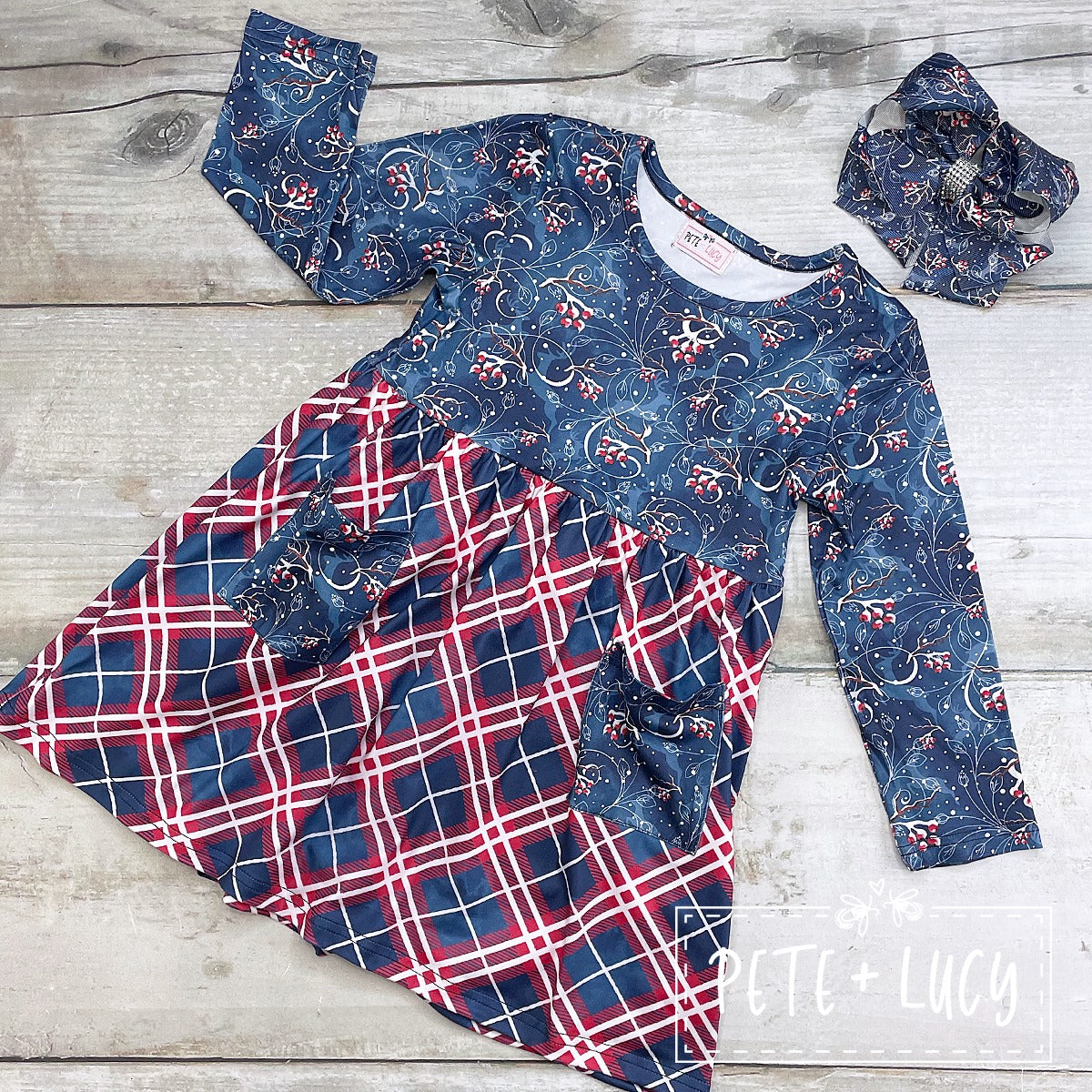 Winter/Christmas Family Pocket Dress