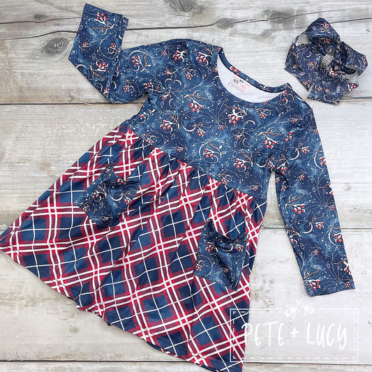 Winter/Christmas Family Pocket Dress